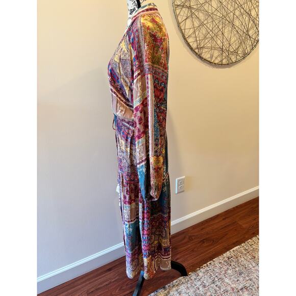 Gimmicks by BKE Boho Western Multi Color Patchwork Duster Dress size M/L - Picture 3 of 7